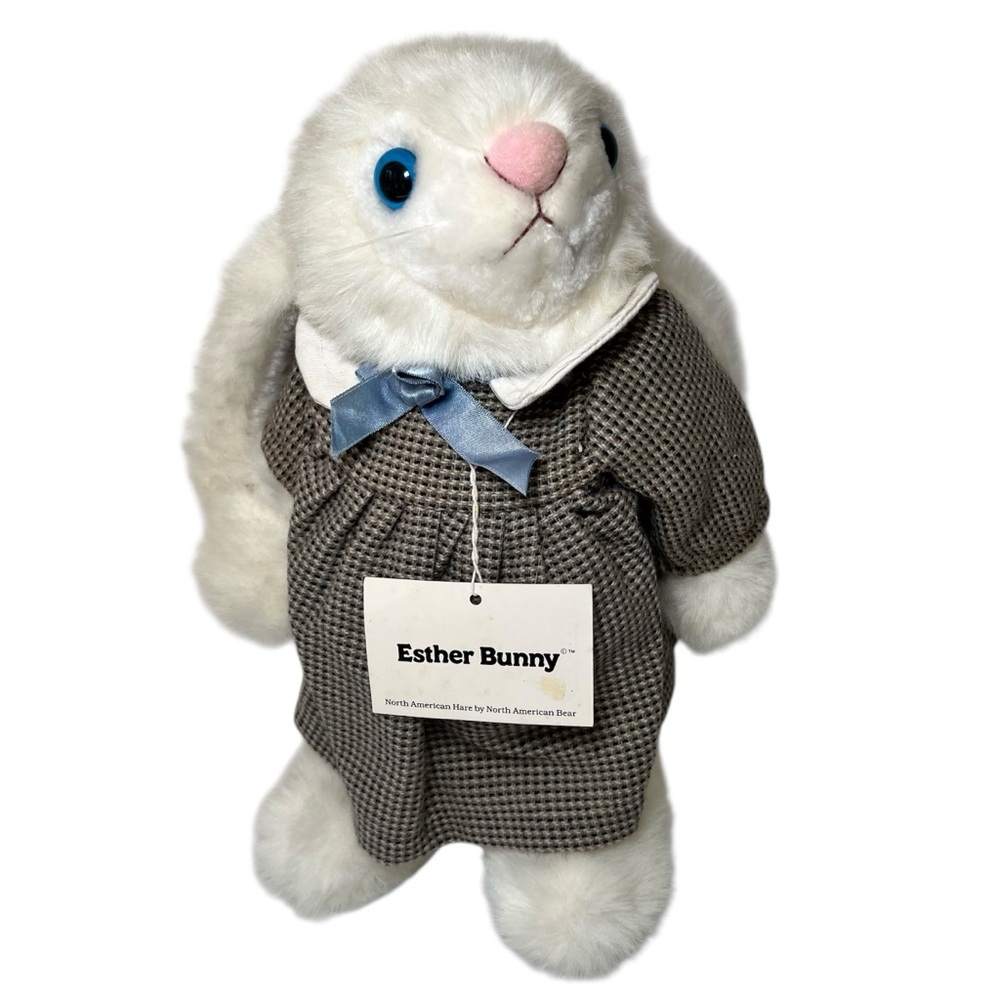 NABCO 1983 North American Hares 12” Esther Bunny with Tweed Dress Plush Toy TAG